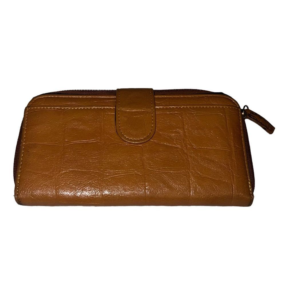 Gold Coast Wallet Multifunction Checkbook Coin Zippered Tan Organizer